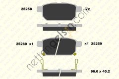 KALE B 25258 143 05 KD13 FREN BALATASI ARKA SWIFT 10> SX4 CROSS 13> VITARA 15>  SUZUKI BİNEK FREN BALATASI