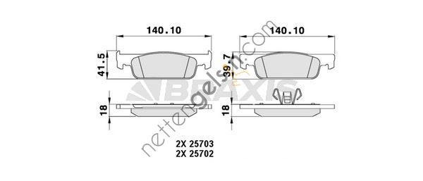 BRAXIS AA0227 ON FREN BALATASI (TK) CLIO IV LOGAN II SANDERO II LOGAN MCV  DACIA BİNEK