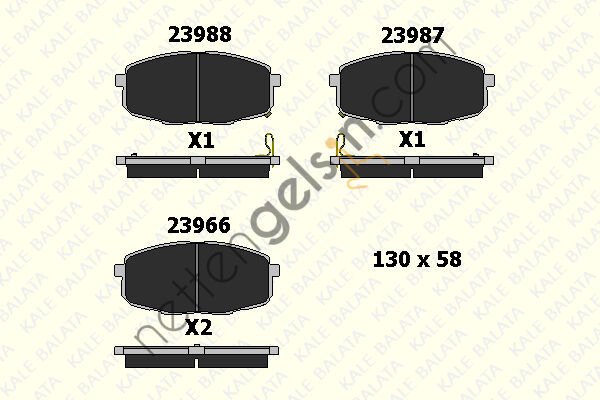 KALE B 23966 164 05 ON FREN BALATASI HYUNDAI I30  KIA BİNEK FREN BALATASI