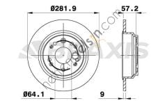 BRAXIS AE0609 ARKA FREN AYNASI HAVALI HONDA ACCORD 2.2 2.4 CTDI 03-08 S2000 00-> (282X5)  HONDA BİNEK FREN DİSKİ