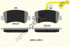 KALE B 25112 181 05KD20 ARKA FREN BALATASI MASTER III MOVANO B 2,3CDTI 07 / 10> TEK TEKER  RENAULT BİNEK FREN BALATASI