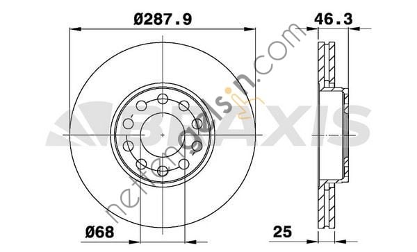 BRAXIS AE0616 ON FREN DISK AYNASI PASSAT 96>05 A4 A6 1.8 20V 1.9TDI 97>  VW-AUDI-SEAT-SKODA BİNEK FREN DİSKİ