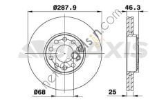 BRAXIS AE0616 ON FREN DISK AYNASI PASSAT 96>05 A4 A6 1.8 20V 1.9TDI 97>  VW-AUDI-SEAT-SKODA BİNEK FREN DİSKİ