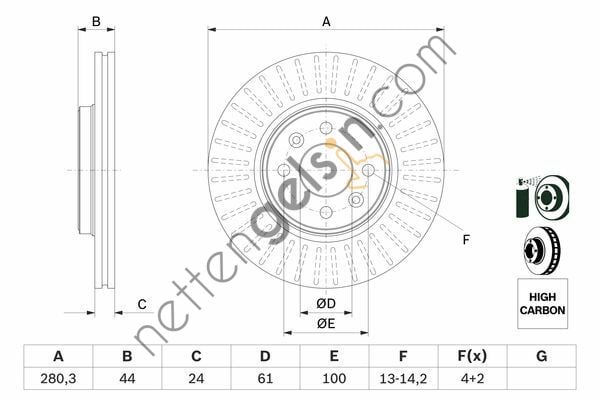 BOSCH 0986478590 FREN AYNASI ON  DACIA BİNEK FREN DİSKİ