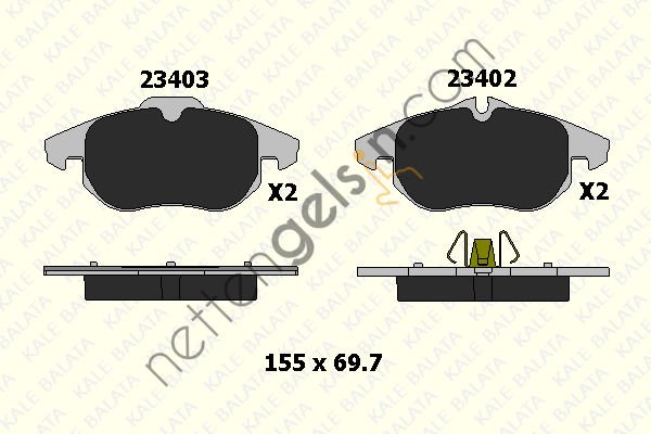 KALE B 23402 206 05 ON FREN BALATASI VECTRA C ZAFIRA B ASTRA H SIGNUM  OPEL BİNEK FREN BALATASI
