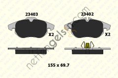 KALE B 23402 206 05 ON FREN BALATASI VECTRA C ZAFIRA B ASTRA H SIGNUM  OPEL BİNEK FREN BALATASI