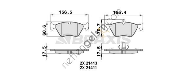 BRAXIS AA0249 ON FREN BALATASI OMEGA B 2,0 VECTRA A 2,0  OPEL BİNEK FREN BALATASI