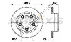BRAXIS AE0626 ARKA FREN DISK AYNASI HAVALI BOXSTER 986 2.5 5.7 96>04  VW-AUDI-SEAT-SKODA BİNEK FREN DİSKİ