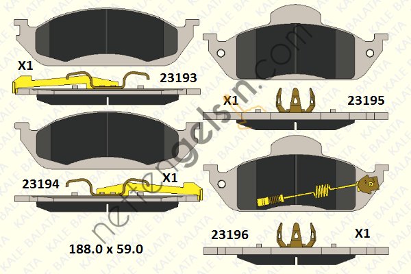 KALE B 23193 163 15 KD11 FREN BALATASI ON ML-CLASS W163 98>05  MERCEDES BİNEK FREN BALATASI