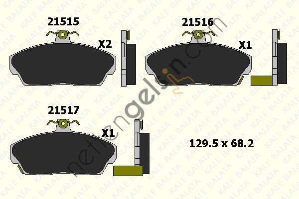 KALE B 21515 180 05 ON FREN BALATASI HONDA CIVIC 2001 2006 EURO CIVIC 1996 1999 ROVER 200 400 1996 2000 TATA TELCOLINE / FREELANDER 1  HONDA BİNEK FREN BALATASI