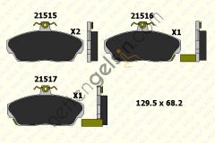 KALE B 21515 180 05 ON FREN BALATASI HONDA CIVIC 2001 2006 EURO CIVIC 1996 1999 ROVER 200 400 1996 2000 TATA TELCOLINE / FREELANDER 1  HONDA BİNEK FREN BALATASI