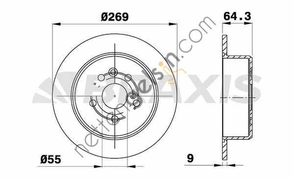 BRAXIS AE0650 ARKA FREN DISK AYNASI TOYOTA CARINA CELICA 2.0I  TOYOTA BİNEK FREN DİSKİ