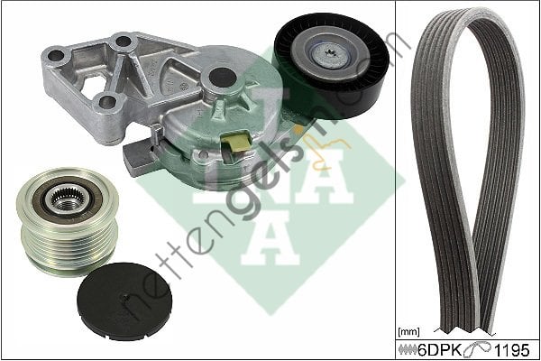 INA 529046520 KANALLI V KAYIS SETI A3 GALAXY ALHAMBRA LEON TOLEDO OCTAVIA BORA GOLF IV BEETLE SHARAN T5 1.9TDI ASZ AUY BVK AXB AXC  VW-AUDI-SEAT-SKODA BİNEK ALTERNATÖR KASNAĞI