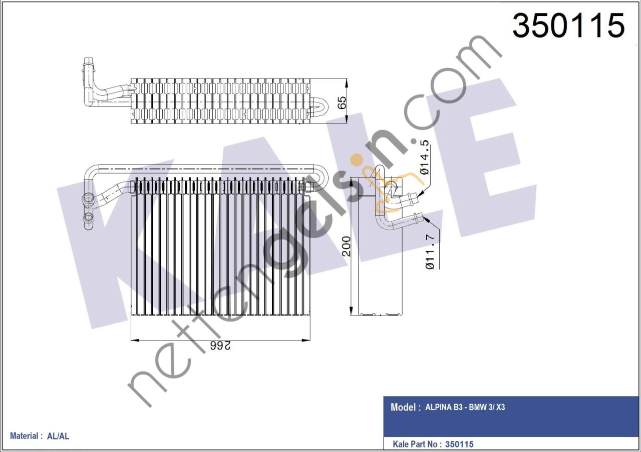 KALE 350115 EVAPORATOR BMW E46 X3 E83  BMW BİNEK EVAPARATOR