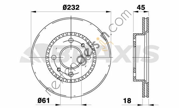 BRAXIS AE0655 ON FREN AYNASI HAVALI NISSAN ALMERA H.B 95-00 (232X4) N15 KASA  NISSAN BİNEK FREN DİSKİ