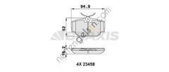BRAXIS AA0262 FREN BALATASI ARKA DISCOVERY 2 98-04 RANGE ROVER 94-01 CLASSIC   LAND ROVER BİNEK FREN BALATASI