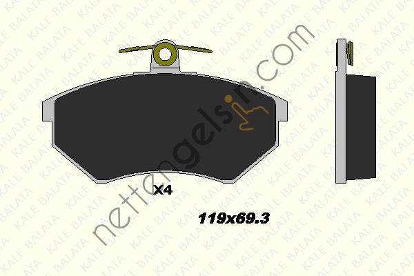 KALE B 20168 162 14 ON FREN BALATASI INCE GOLF II III 84>92 JETTA II 89>92 PASSAT II III 85>97 SCIROCCO II 83>92 INCA 99>01  VW-AUDI-SEAT-SKODA BİNEK FREN BALATASI