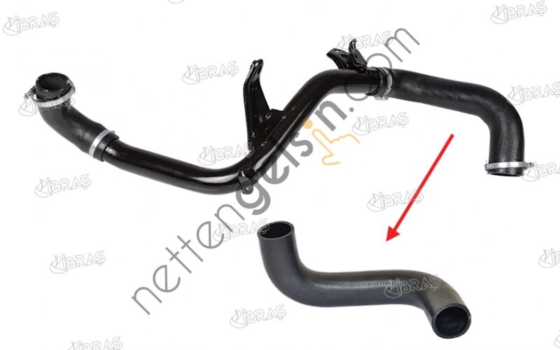 IBRAS 19948 TURBO INTERCOLL HORTUMU (BUYUK METAL BORU HARIC) FOCUS II FOCUS II C MAX 1,6TDCI 90PS / 110PS 03>11  FORD BİNEK TURBO HORTUMU
