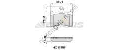 BRAXIS AA0278 ARKA FREN BALATASI DISK CITROEN XANTIA 1.8I 1.8I 16V 2.0I 16V (95 98) / (75X83X15.5)  PEUGEOT-CITROEN BİNEK FREN BALATASI