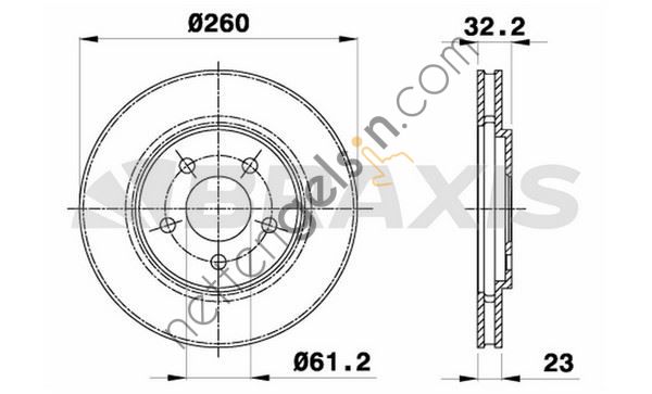 BRAXIS AE0681 ON FREN DISK AYNASI CHRYSLER STRATUS 2.0I 2.5I  CHRYSLER BİNEK FREN DİSKİ
