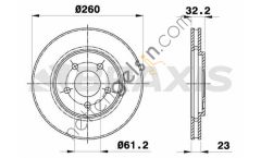 BRAXIS AE0681 ON FREN DISK AYNASI CHRYSLER STRATUS 2.0I 2.5I  CHRYSLER BİNEK FREN DİSKİ