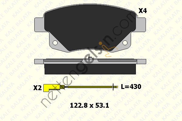 KALE B 24486 170 05KD20 ARKA FREN BALATASI TRANSIT V347 V348 2,2TDCI / 2,4TDCI / 3,2TDCI 06 /> IKI FISLI  FORD BİNEK FREN BALATASI