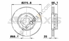 BRAXIS AE0685 ON FREN DISK AYNASI AUDI 80 CABRIOLET COUPE 2.8I  VW-AUDI-SEAT-SKODA BİNEK FREN DİSKİ
