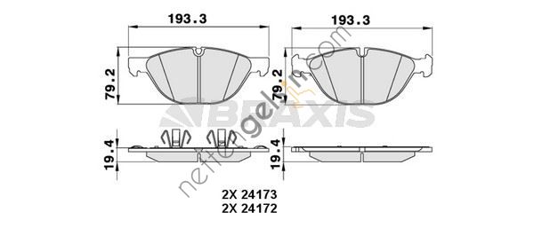 BRAXIS AA0290 ON FREN BALATASI X5 E70 4,8I - 3,0SD 07--> X6 E71 4,4,50I,30D,35D 05/2008- FREN DISKI CAPI: 365 MM  BMW BİNEK FREN BALATASI