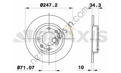BRAXIS AE0697 ARKA FREN DISK AYNASI P405 1.6 1.9 1.8T (89 92) P405 II 1.8 2.0 2.0 16V (92 95) / (247x10x9)  PEUGEOT-CITROEN BİNEK FREN DİSKİ