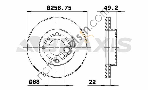 BRAXIS AE0698 ON FREN AYNASI HAVALI NISSAN PRIMERA P11 96-01 ALMERA 00-> (257X4)  NISSAN BİNEK FREN DİSKİ