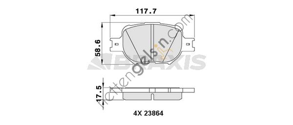 BRAXIS AA0294 ON FREN BALATASI COROLLA 2001 - 2007 - VERSO 2001 - 2004  TOYOTA BİNEK FREN BALATASI