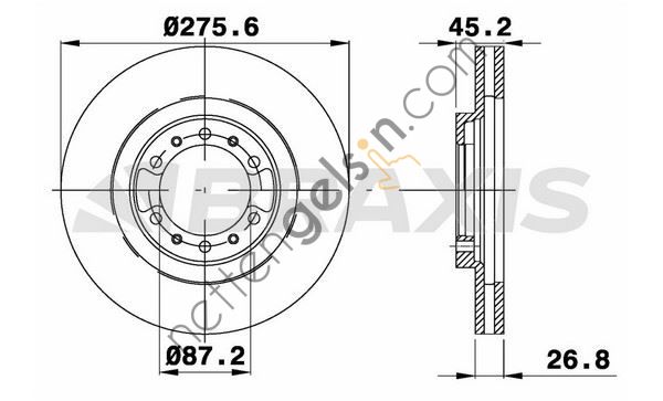 BRAXIS AE0699 ON FREN AYNASI HAVALI MITSUBISHI PAJERO II 96-00 276X6  MITSUBISHI BİNEK FREN DİSKİ