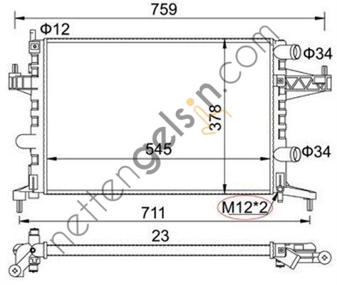 MARELLI 359000390760 RADYATÖR OPEL CORSA C Z12XE-Z12XEP-Z14XEP BREZING 1300334 OPEL