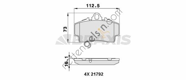 BRAXIS AA0295 ARKA FREN BALATASI BOXSTER 987 S 3.2 05 08 CAYMAN 987 S3.4 06 08  VW-AUDI-SEAT-SKODA BİNEK FREN BALATASI