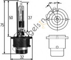 HELLA 8GS007001151 AMPUL XENON D2R 202/208/210/211 p.dışı A91013900000 MERCEDES