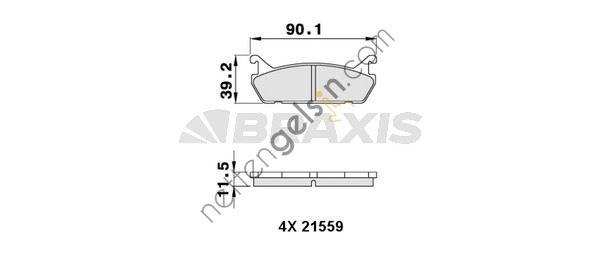 BRAXIS AA0296 ARKA FREN BALATASI 323 92->94  MAZDA BİNEK FREN BALATASI