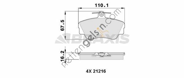 BRAXIS AA0309 ON FREN BALATASI VOLVO 440 1.6 1.8 2.0 (88-96) 460 1.6 1.8 1.9D 2.0 (88-96) 480 1.7 2.0(86-96)  VOLVO BİNEK FREN BALATASI