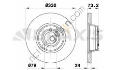 BRAXIS AE0708 FREN DISKI ON BMW F30 F32 F34 F36 F22  BMW BİNEK FREN DİSKİ