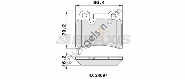 BRAXIS AA0313 ARKA FREN BALATASI TOUAREG 7LA,7L6,7L7 3,2 V6 / 3,6 V6 FSI / 4,2 V8 / 2,5TDI R5 3,0TDI V6 10 / 02> 17  VW-AUDI-SEAT-SKODA BİNEK FREN BALATASI