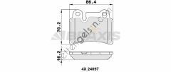 BRAXIS AA0313 ARKA FREN BALATASI TOUAREG 7LA,7L6,7L7 3,2 V6 / 3,6 V6 FSI / 4,2 V8 / 2,5TDI R5 3,0TDI V6 10 / 02> 17  VW-AUDI-SEAT-SKODA BİNEK FREN BALATASI