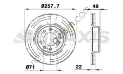 BRAXIS AE0710 ON FREN DISK AYNASI P605 2.0 2.1TD 2.1D (89 99) / (276x22x20) / (HAVALI)  PEUGEOT-CITROEN BİNEK FREN DİSKİ