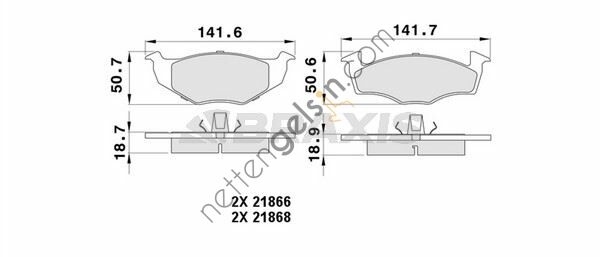 BRAXIS AA0316 ON FREN BALATASI GOLF III 96>98 CORDOBA IBIZA TOLEDO 93>99  VW-AUDI-SEAT-SKODA BİNEK FREN BALATASI