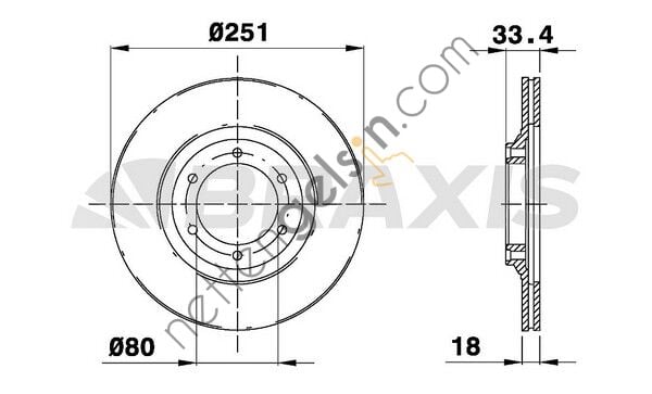 BRAXIS AE0711 ON FREN DISK AYNASI GME MIDI 2.2D 2.2T  ISUZU BİNEK FREN DİSKİ