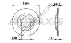 BRAXIS AE0711 ON FREN DISK AYNASI GME MIDI 2.2D 2.2T  ISUZU BİNEK FREN DİSKİ