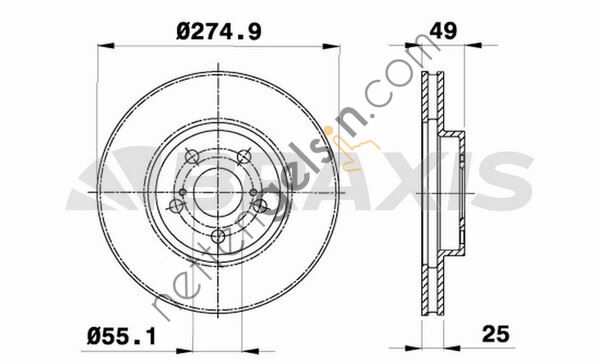 BRAXIS AE0713 ON FREN DISK AYNASI TOYOTA CELICA 1.8I  TOYOTA BİNEK FREN DİSKİ