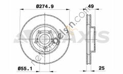 BRAXIS AE0713 ON FREN DISK AYNASI TOYOTA CELICA 1.8I  TOYOTA BİNEK FREN DİSKİ
