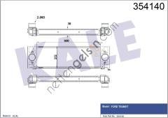KALE 354140 TURBO INTERCOOLER RADYATORU FORD TRANSIT 2.2 135 / 140PS 11> 3.2 200PS TDCI 06=>  FORD BİNEK TURBO RADYATÖRÜ
