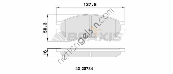 BRAXIS AA0322 ON FREN BALATASI SPRINTER 210 -->96 - VAN 207D/208/209D/210/307D/308/309D/310/407D/409D  MERCEDES BİNEK FREN BALATASI