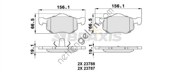 BRAXIS AA0327 ON FREN BALATASI MAZDA FORD TRIBUTE MAVERICK  MAZDA BİNEK FREN BALATASI