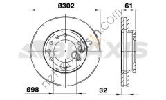 BRAXIS AE0719 ON FREN DISKI FORD RANGER TKE 2.2-3.2 11> – MAZDA BT 50 2.2TDCI 12 />  FORD BİNEK FREN DİSKİ